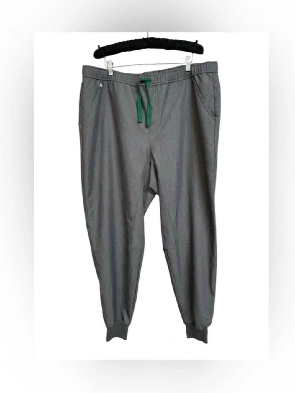 Figs Tansen Jogger Scrub Pants Men’s Graphite Gray with Green Drawstring 3XL